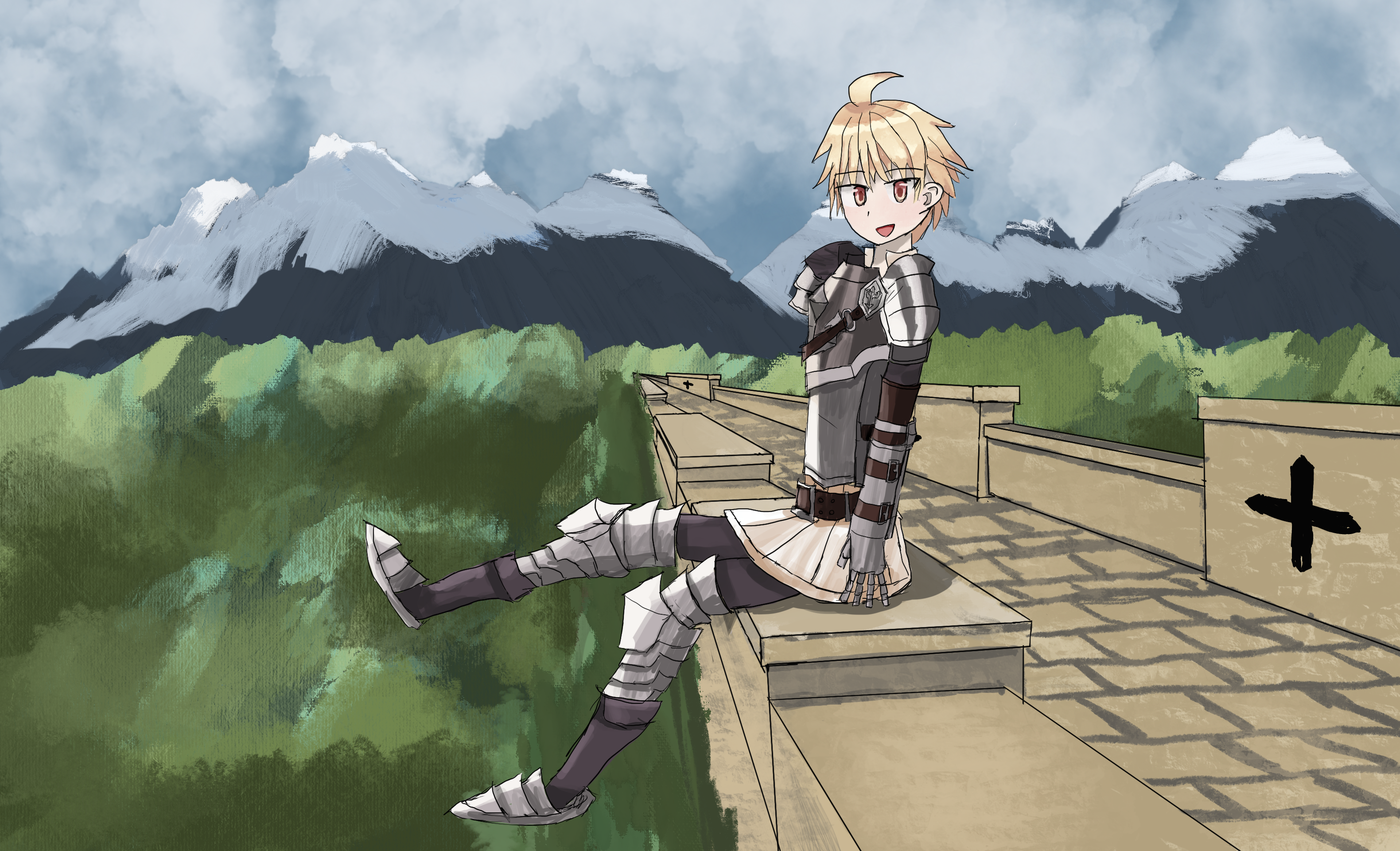 Leon Sits On Wall